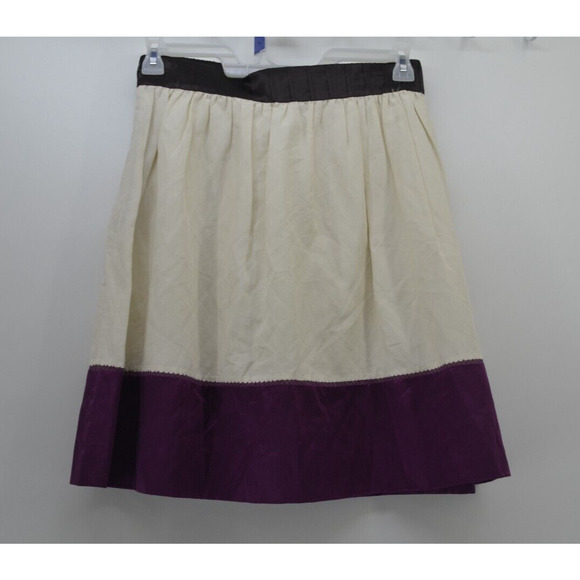 Mint Jodi Arnold silk skirt Color Black Deep Purple Anthropologie Silk Li Size 8 - Picture 2 of 13